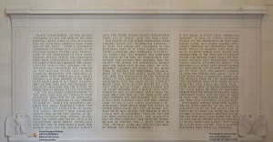 The text of the Second Inaugural Address on the Lincoln Monument (Photo: National Park Service)